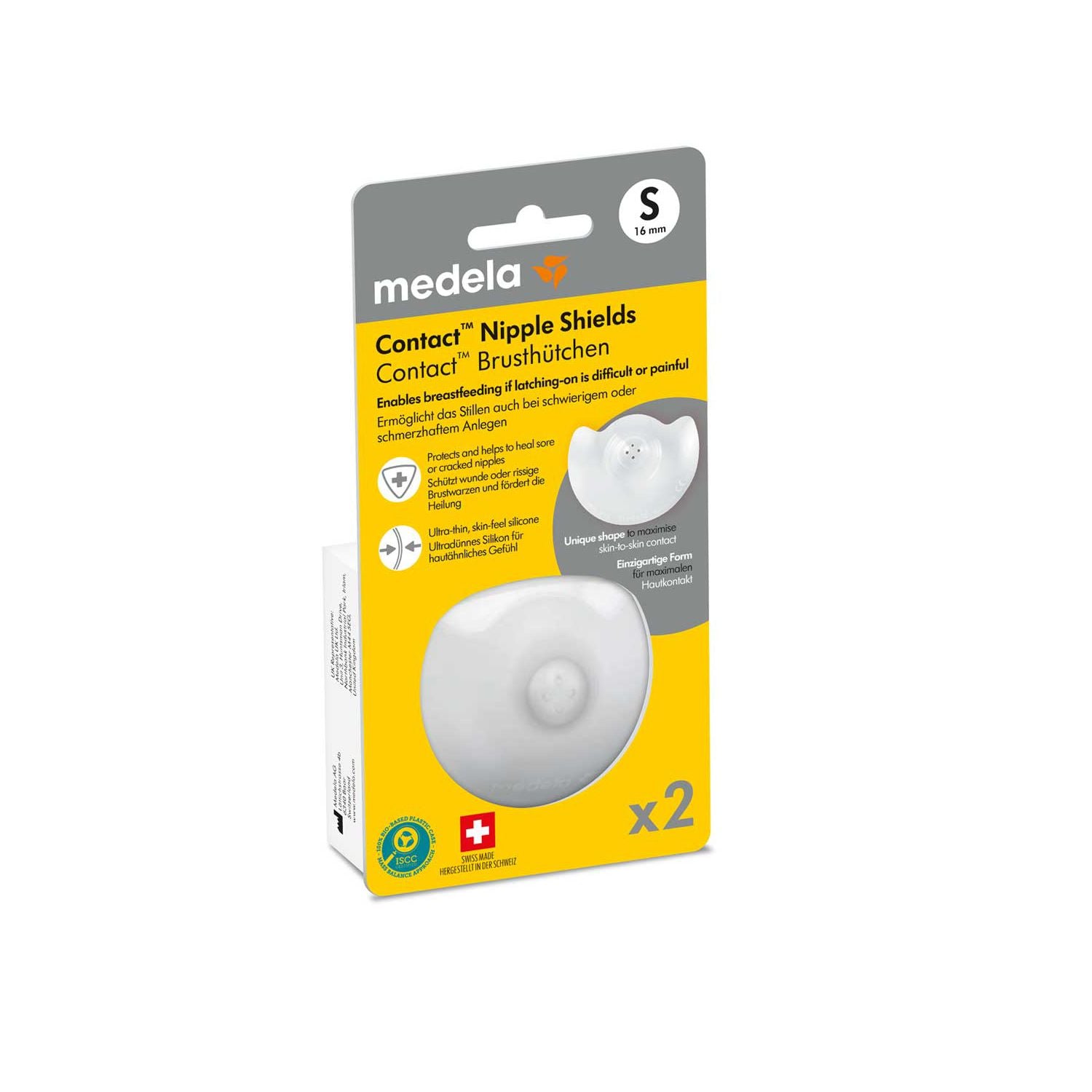 Medela Contact Nipple Shields size S with carrying case, imported from the UK