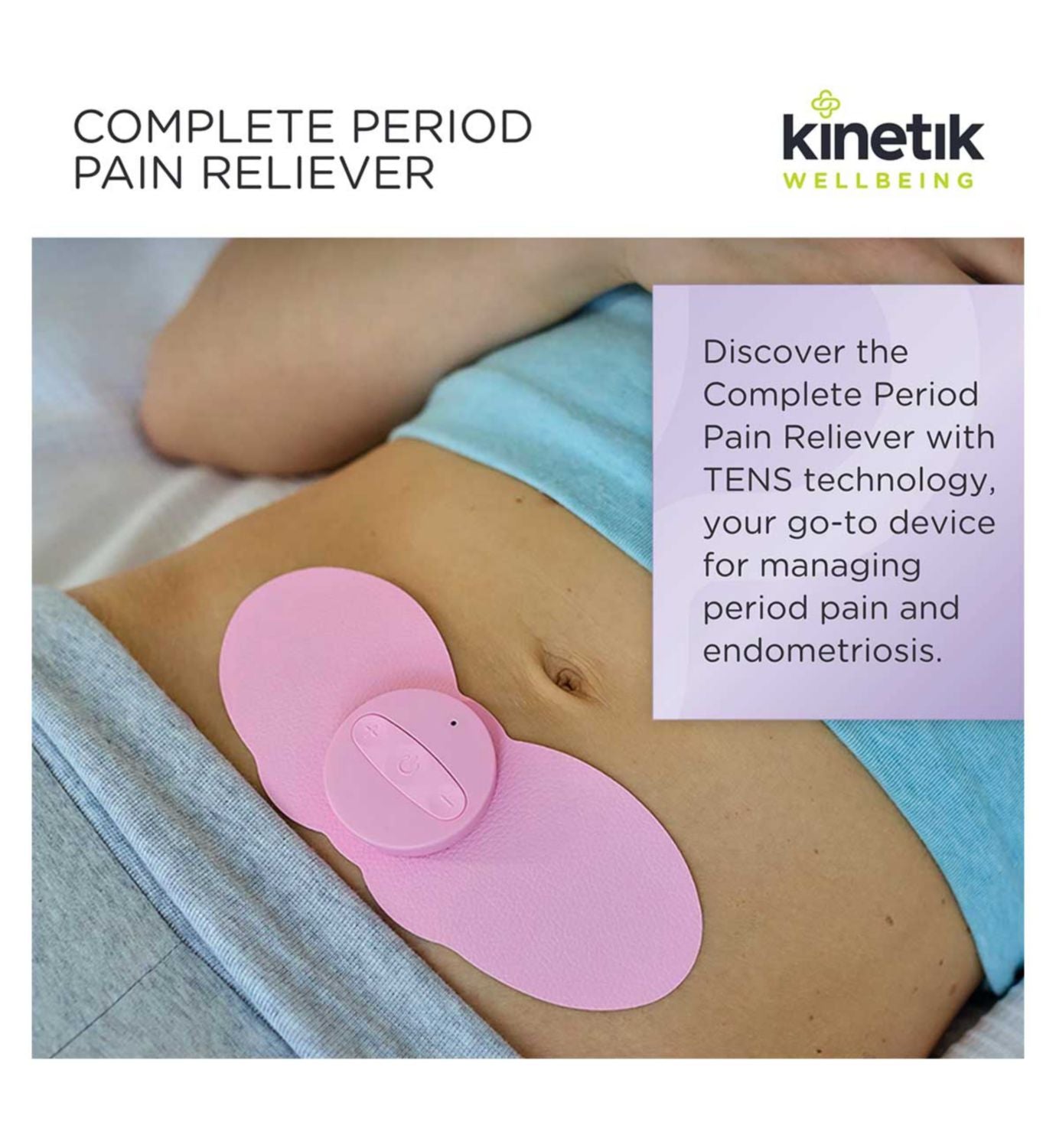 Kinetik Wellbeing TENS period pain reliever WW-300 (British brand)