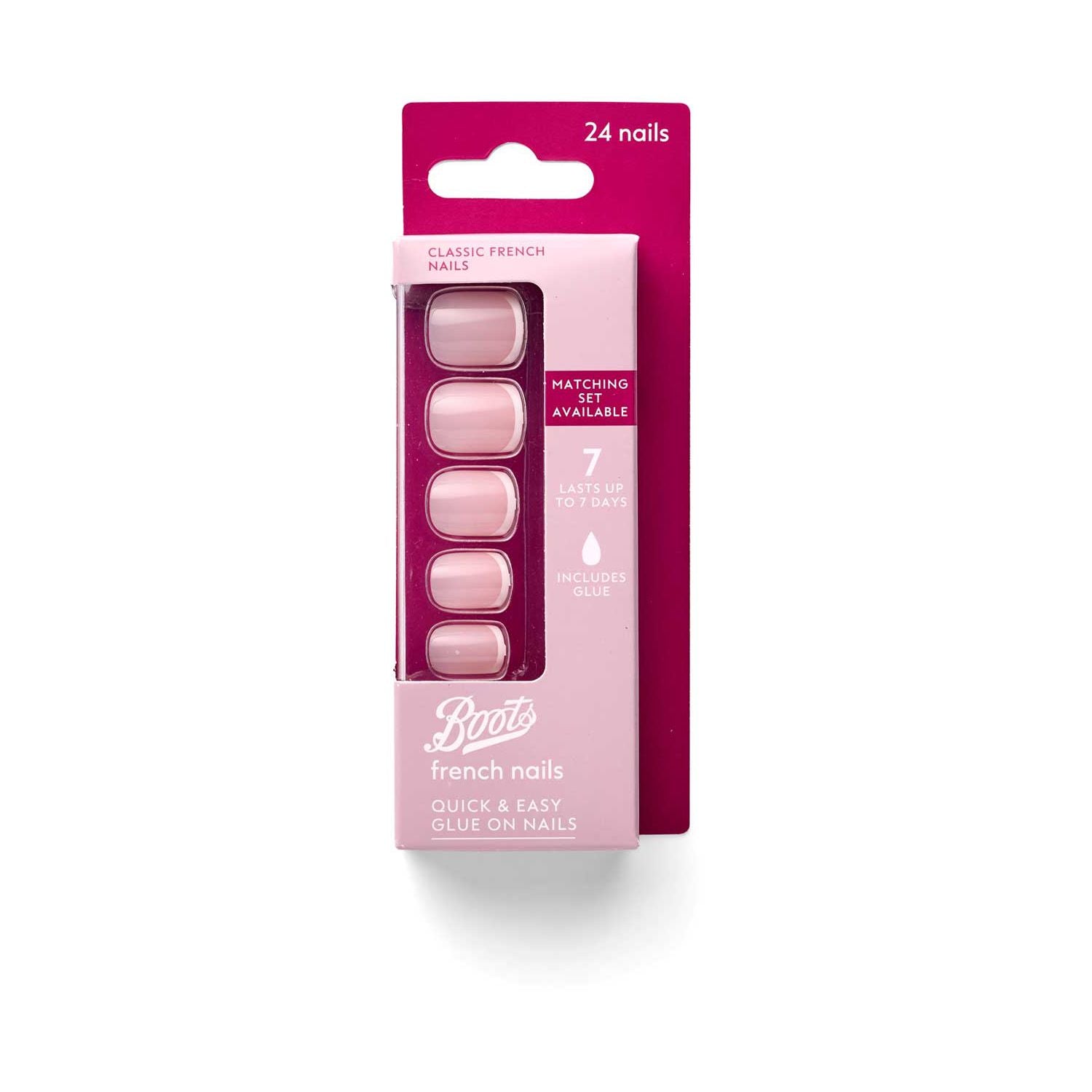 Boots Classic French false nails 24, imported from the UK