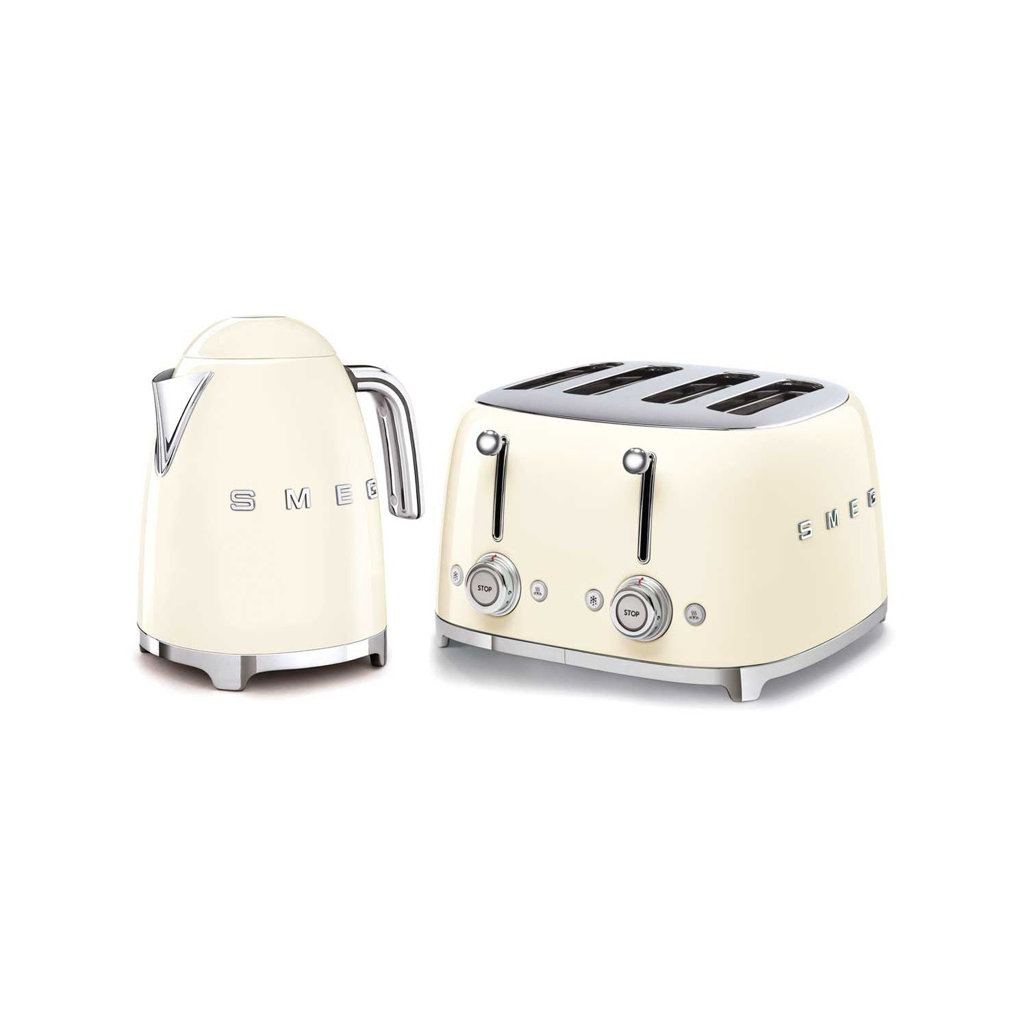 Smeg cream kettle and toaster set, imported from the UK
