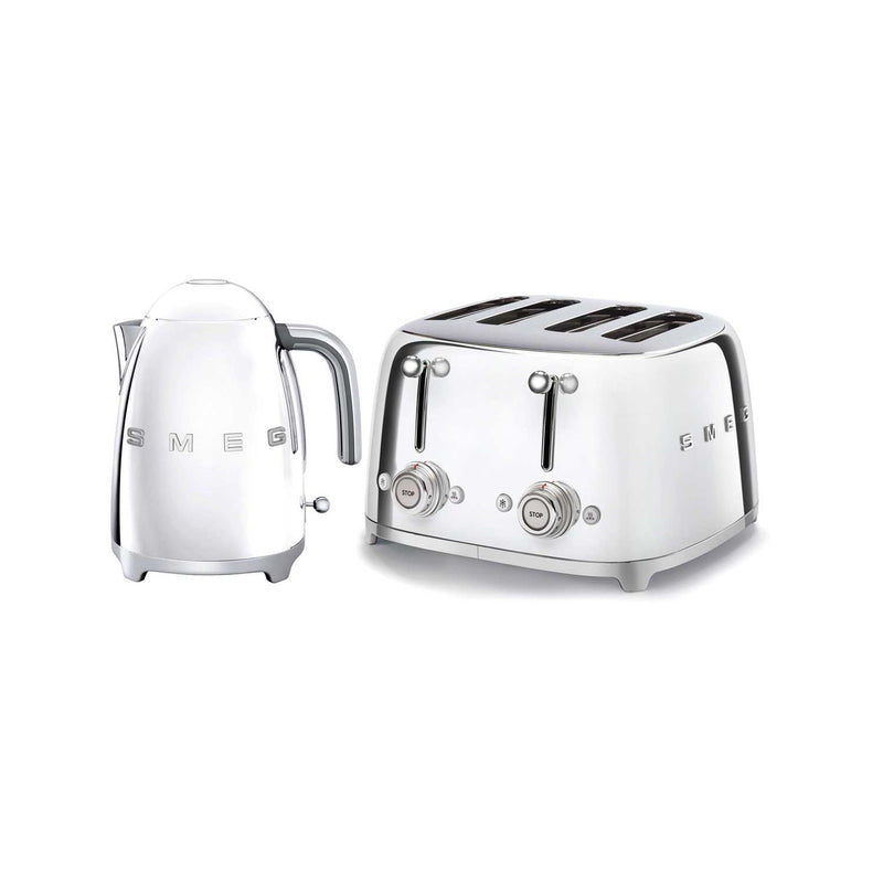 Smeg kettle and toaster set 50s stainless steel, UK version