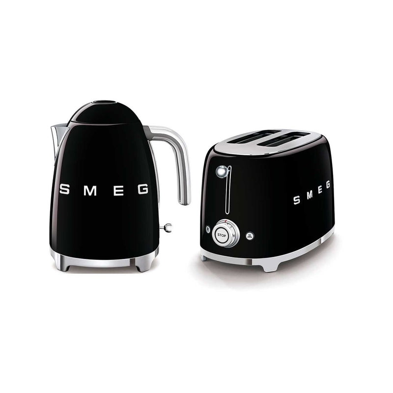Smeg kettle and toaster set in black (British brand)