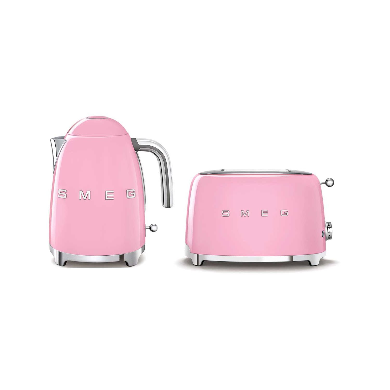 Smeg pink kettle and toaster set, imported from the UK