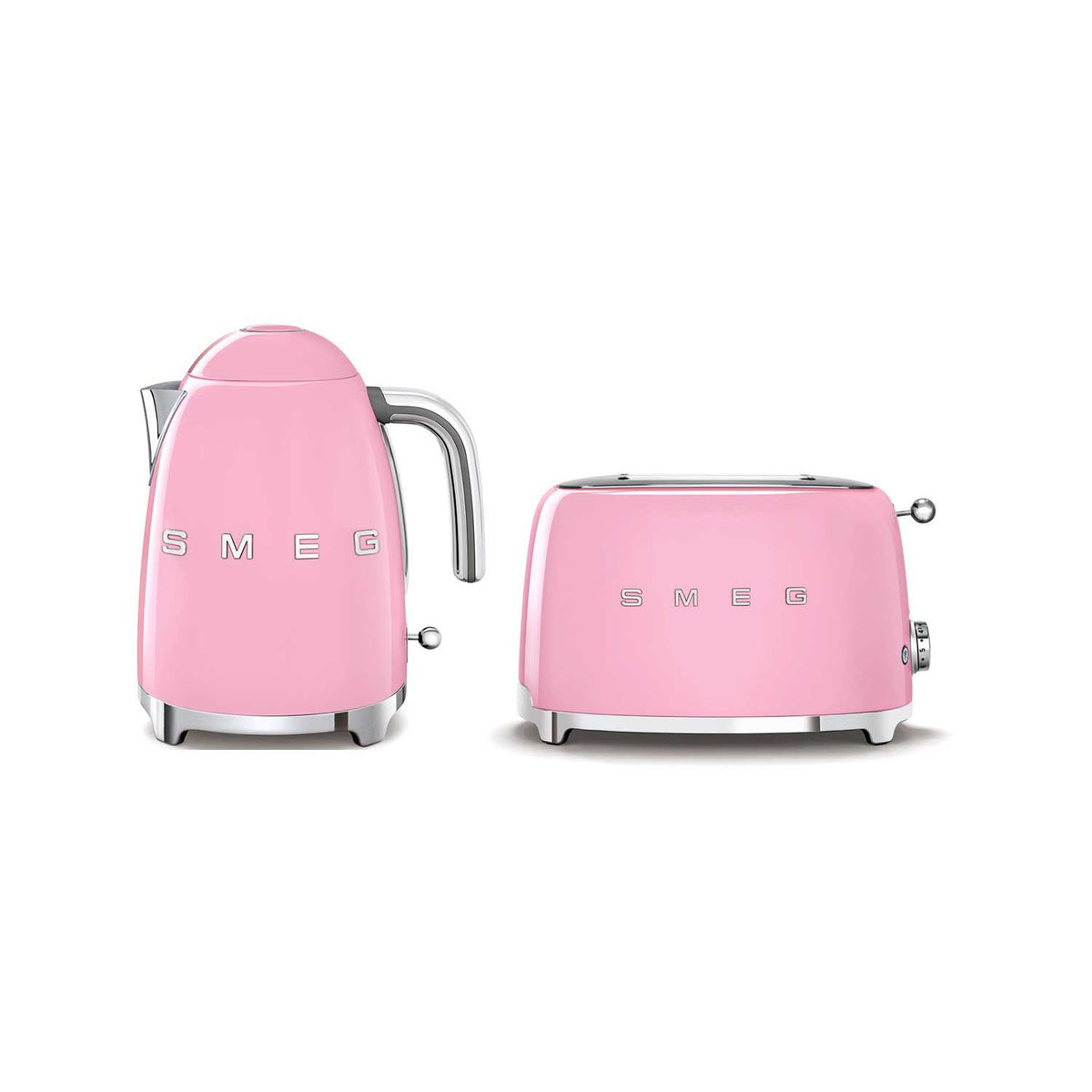 Smeg pink kettle and toaster set, imported from the UK