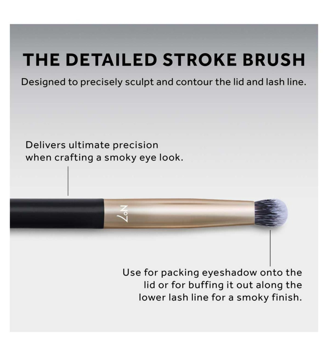 No7 Pro Artist Detailed Stroke Precision Eyeshadow Brush, imported from the UK