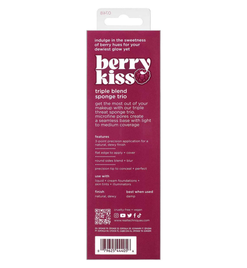 Real Techniques Berry Kiss limited edition makeup sponge trio, UK version