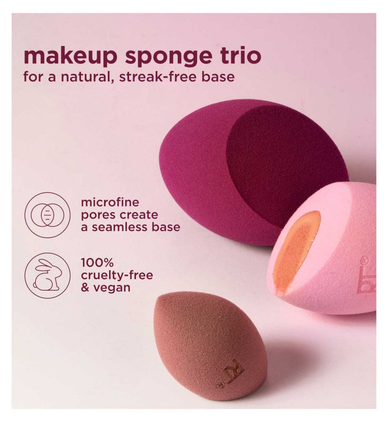 Real Techniques Berry Kiss limited edition makeup sponge trio, UK version
