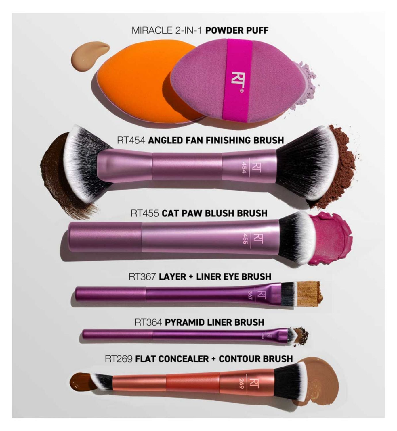 Real Techniques Shapeshifter Face Set makeup brushes, imported from the UK