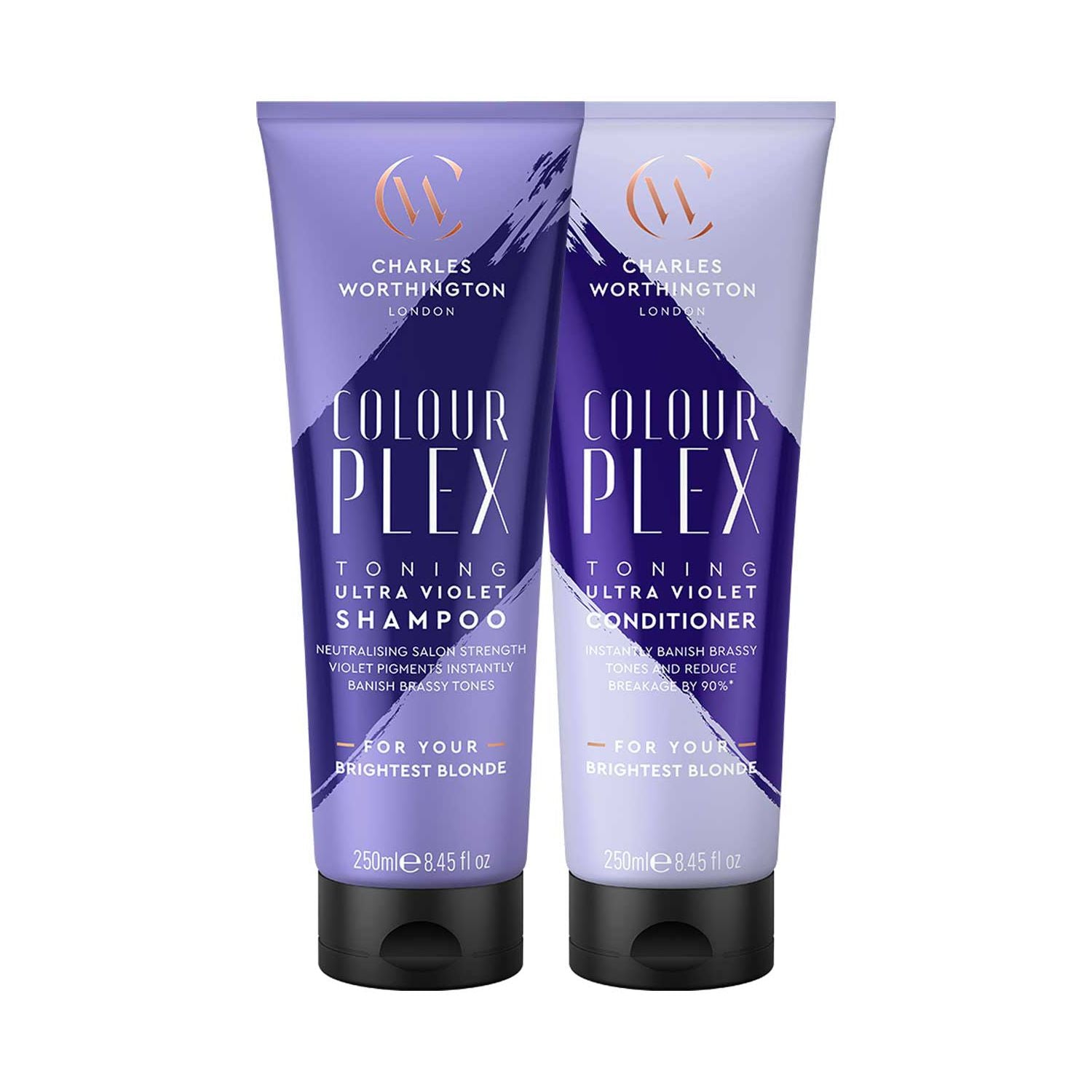 Charles Worthington Ultra Violet Duo Bundle haircare set, UK version