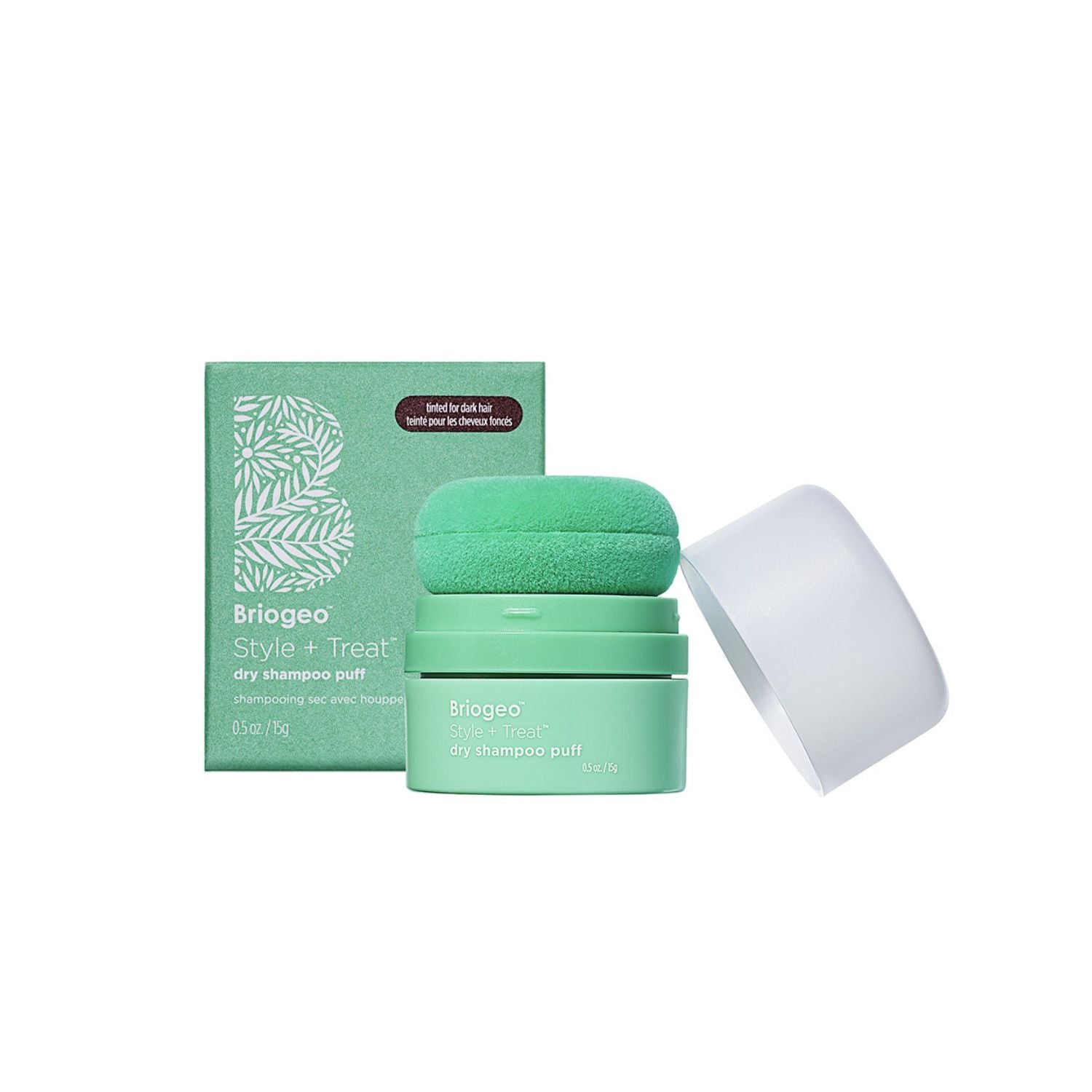 Briogeo dry shampoo puff tinted dark 15g, UK version