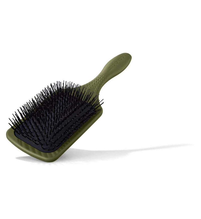 mdlondon cushioned paddle hairbrush olive green (British brand)