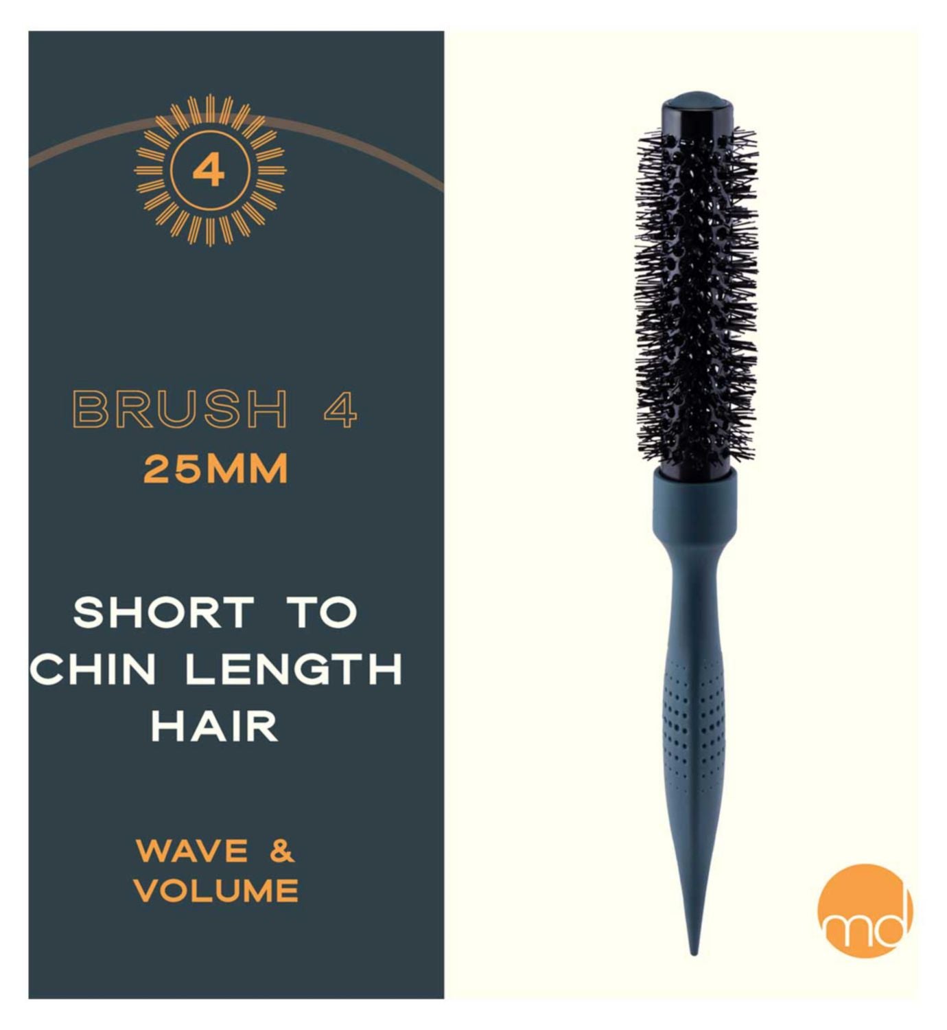 mdlondon Radial 4 hairbrush olive green 25mm, imported from the UK