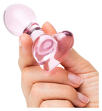 Lovehoney small heart glass butt plug, imported from the UK