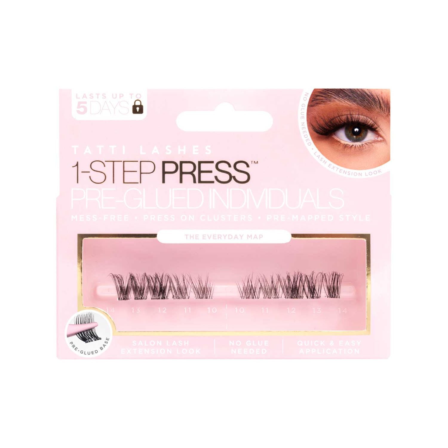 Tatti Lashes Pre-Glued Everyday Mapped Individual Clusters 10s, UK version