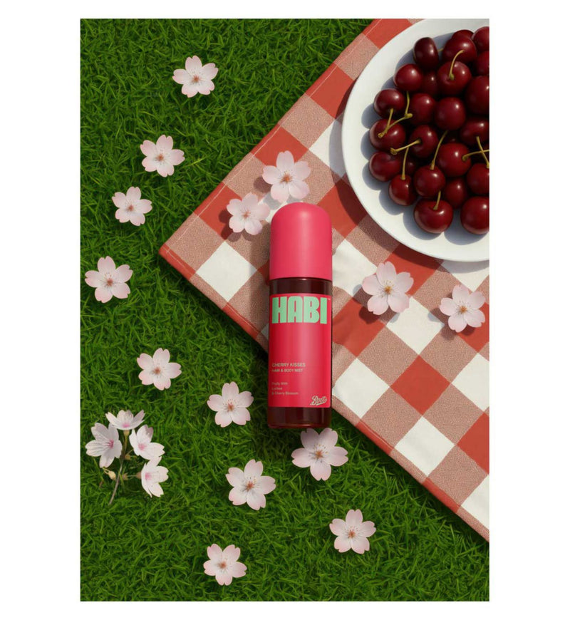 Boots Habi Cherry Kisses hair and body mist 150ml, UK version