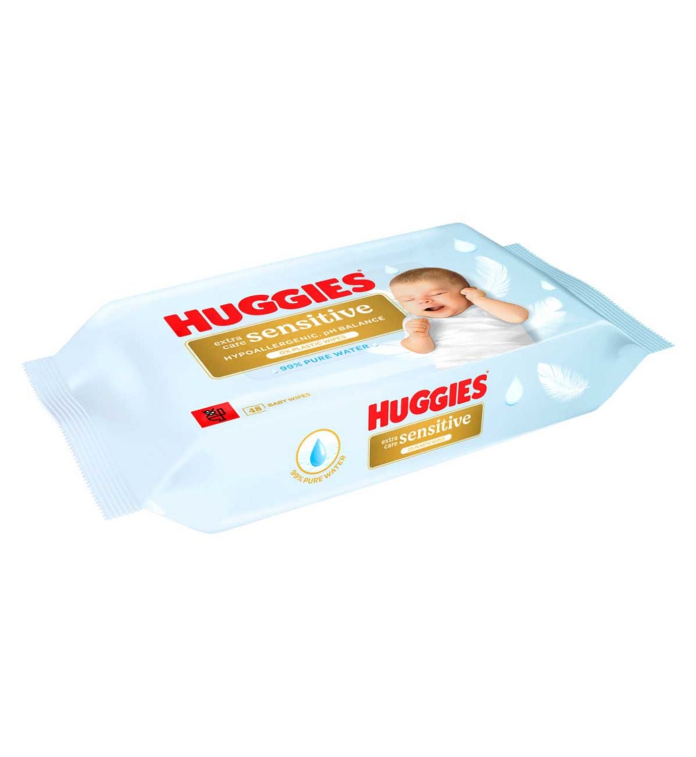 Huggies baby wipes Extra Care Sensitive pack of 48, UK version