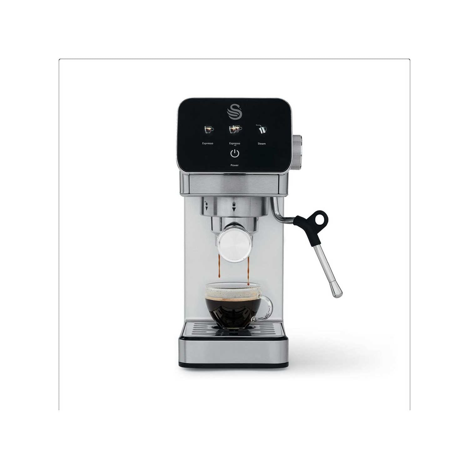 Swan digital espresso coffee machine stainless steel, imported from the UK
