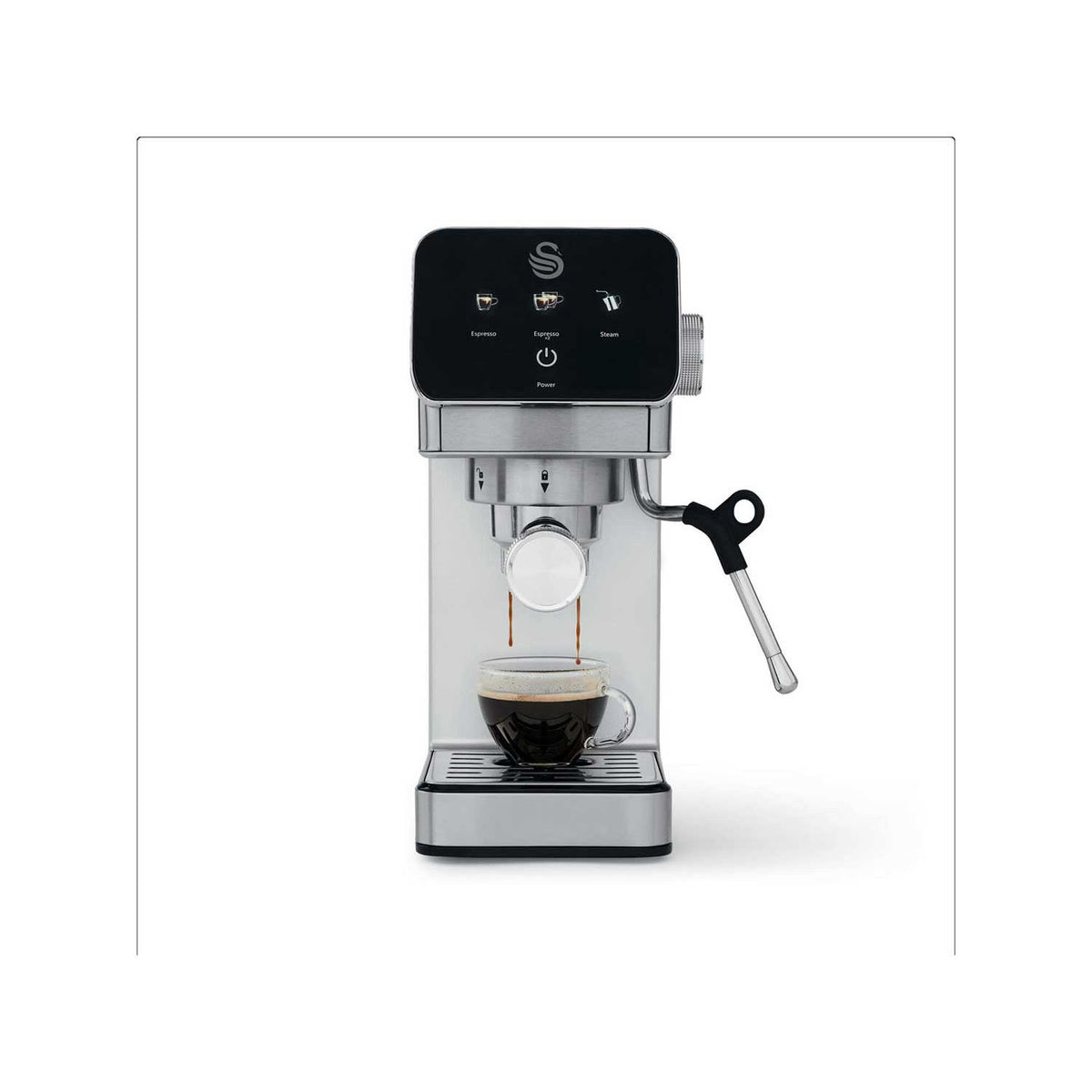 Swan digital espresso coffee machine stainless steel, imported from the UK
