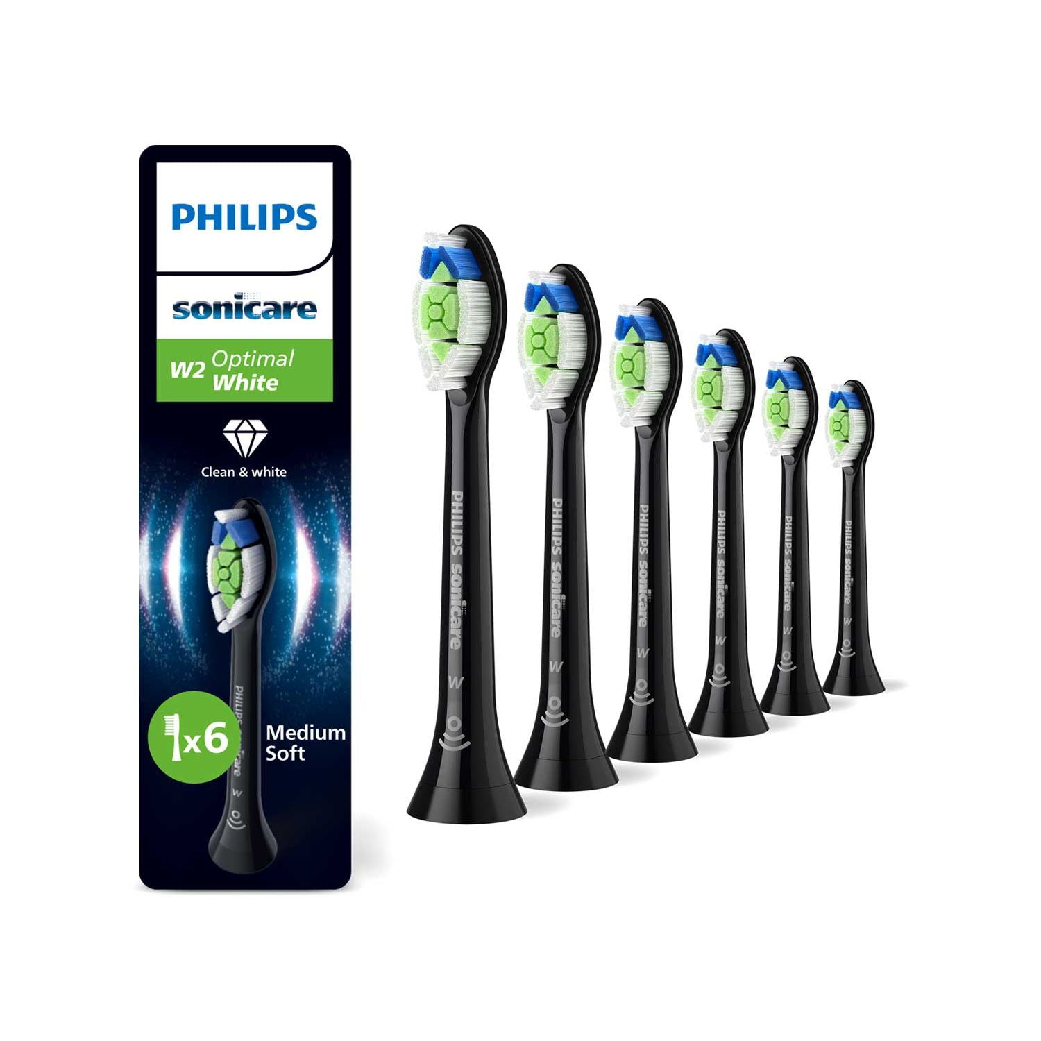 Philips Sonicare W2 Optimal White brush heads 6 pack (British brand)