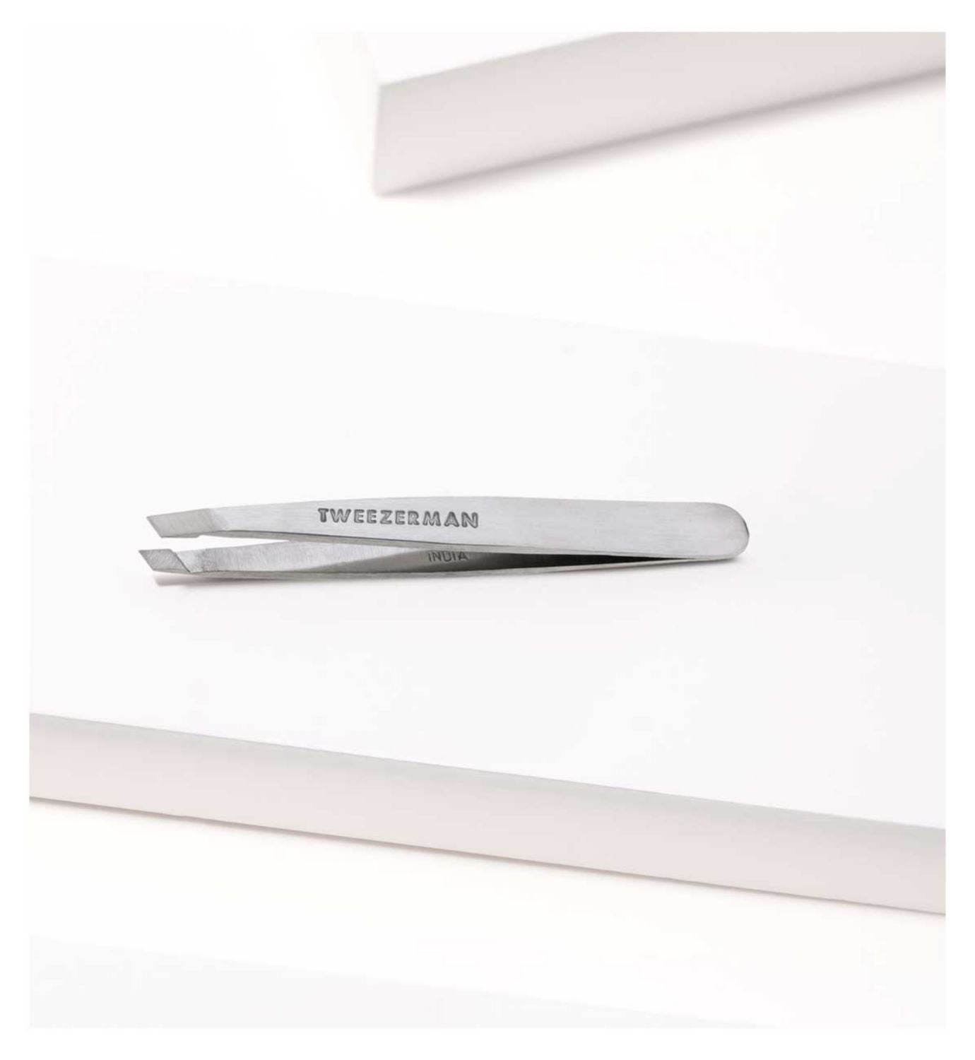 Tweezerman mini slant tweezer, stainless steel, (British brand)