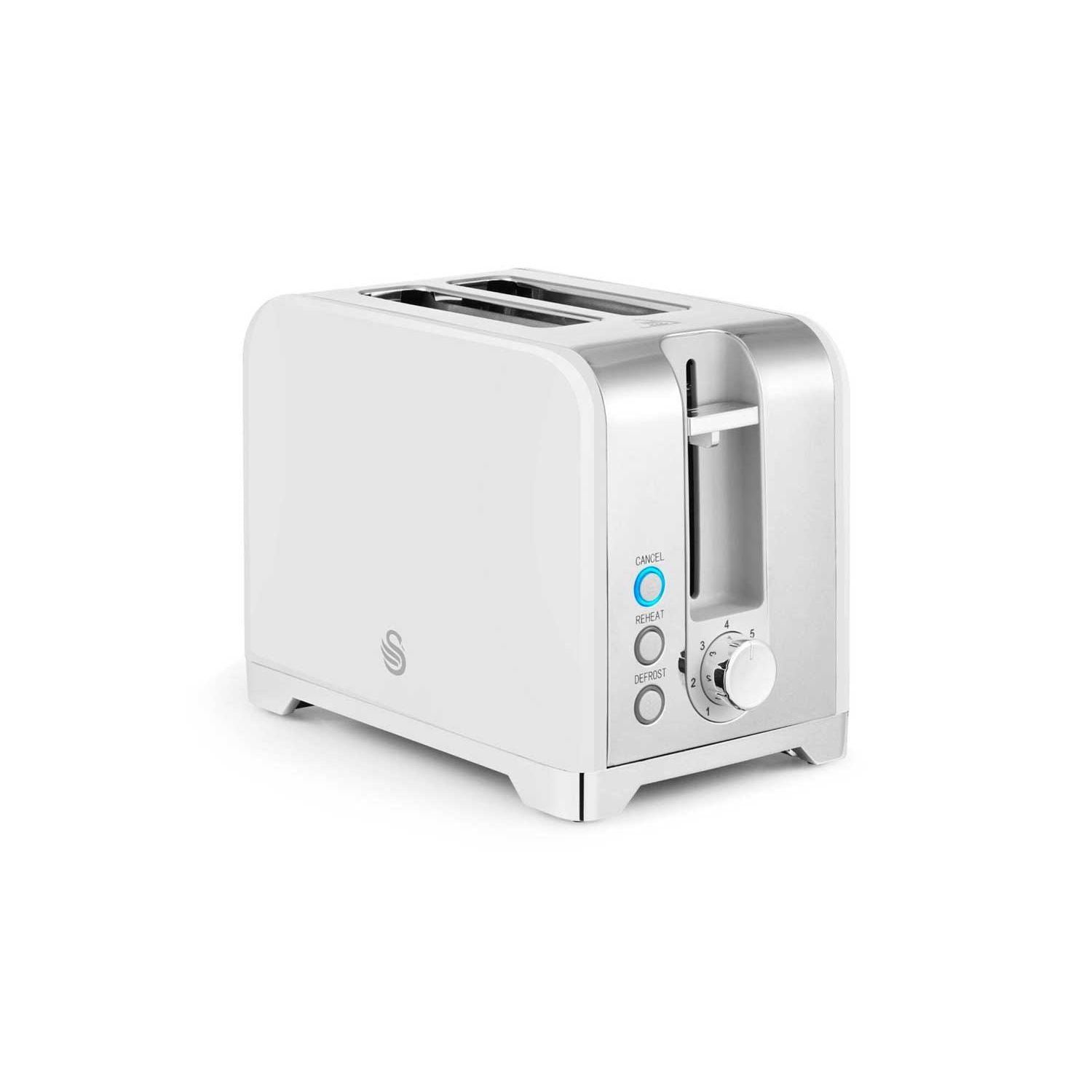 Swan Solace white toaster 2 slice, imported from the UK