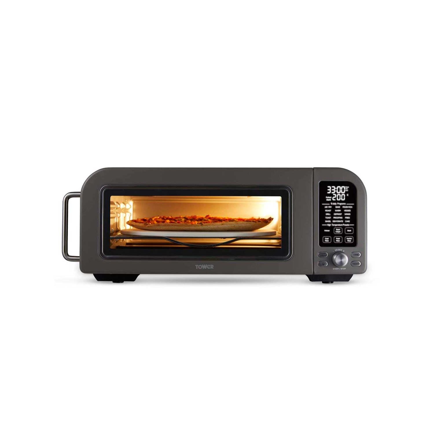 Tower Elite pizza oven 18L grey and chrome - British product