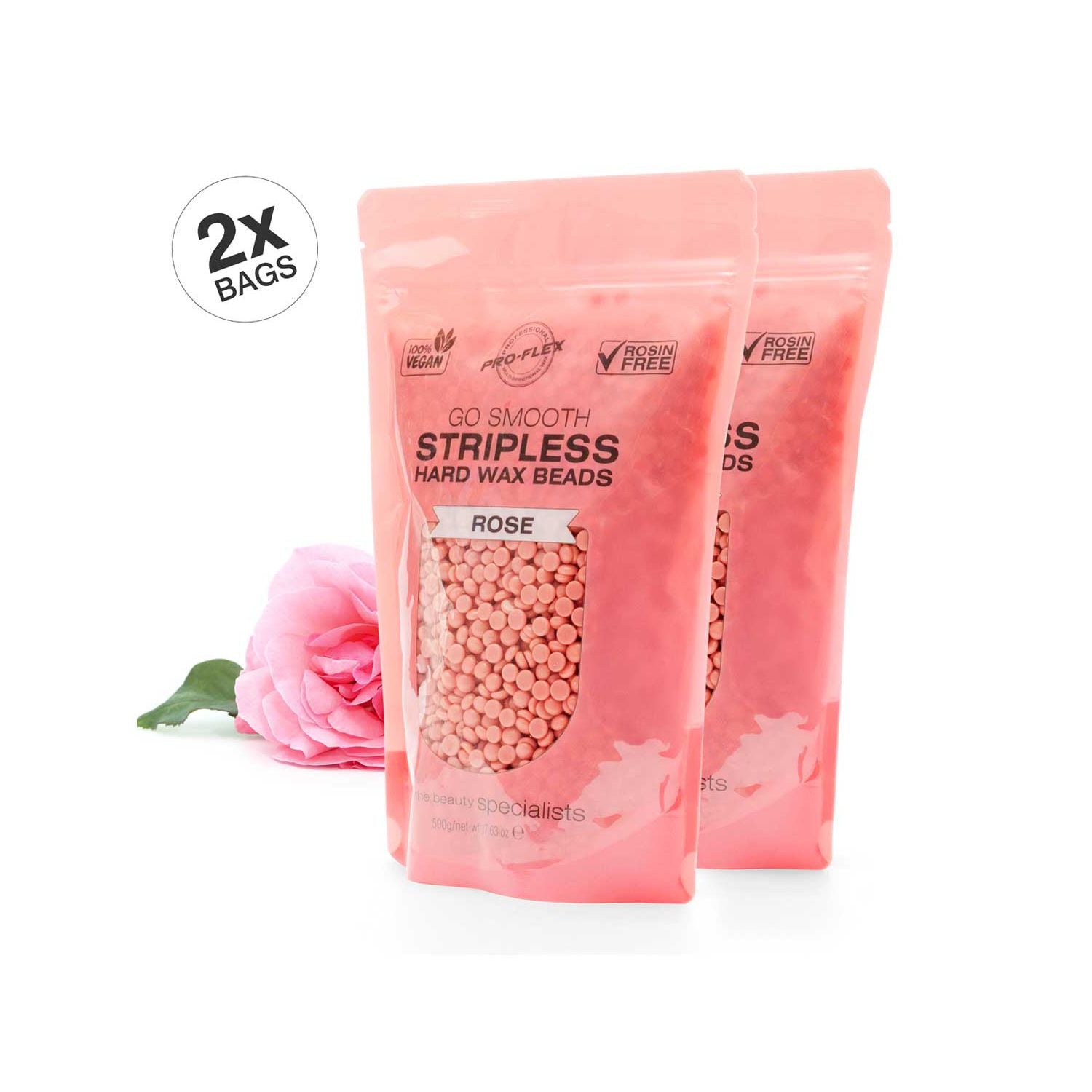 Rio hard wax beads rose 500g, imported from the UK