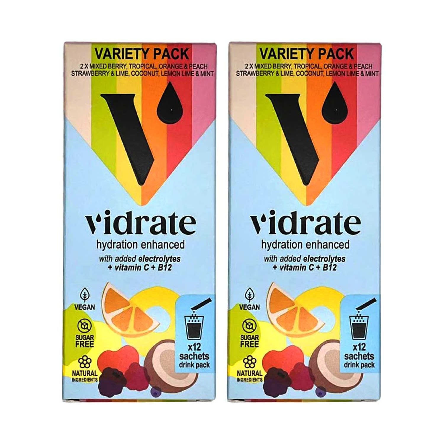 Vidrate hydration variety pack 24 sachets, imported from the UK