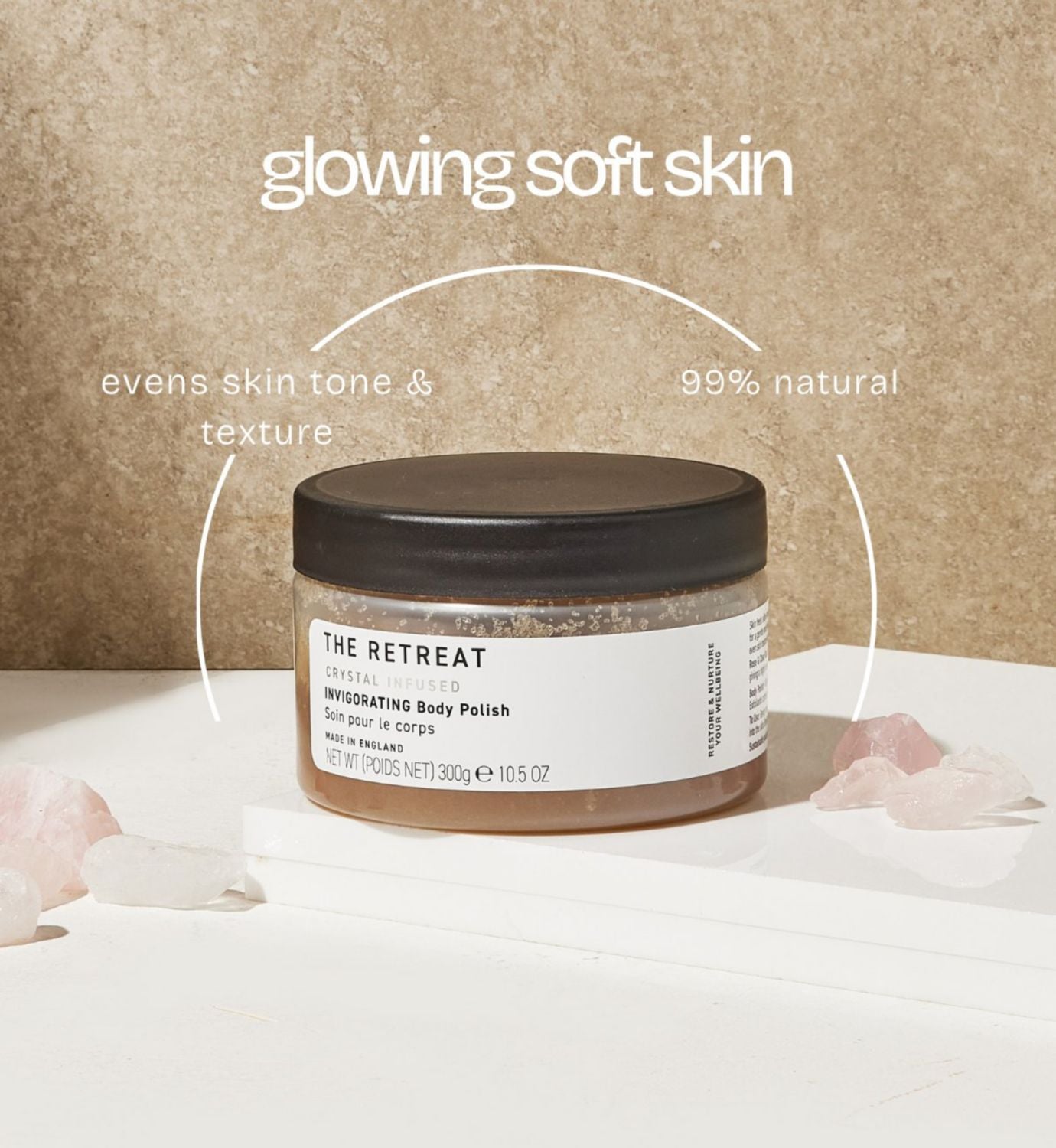 The Retreat Invigorating Body Polish 300g, imported from the UK