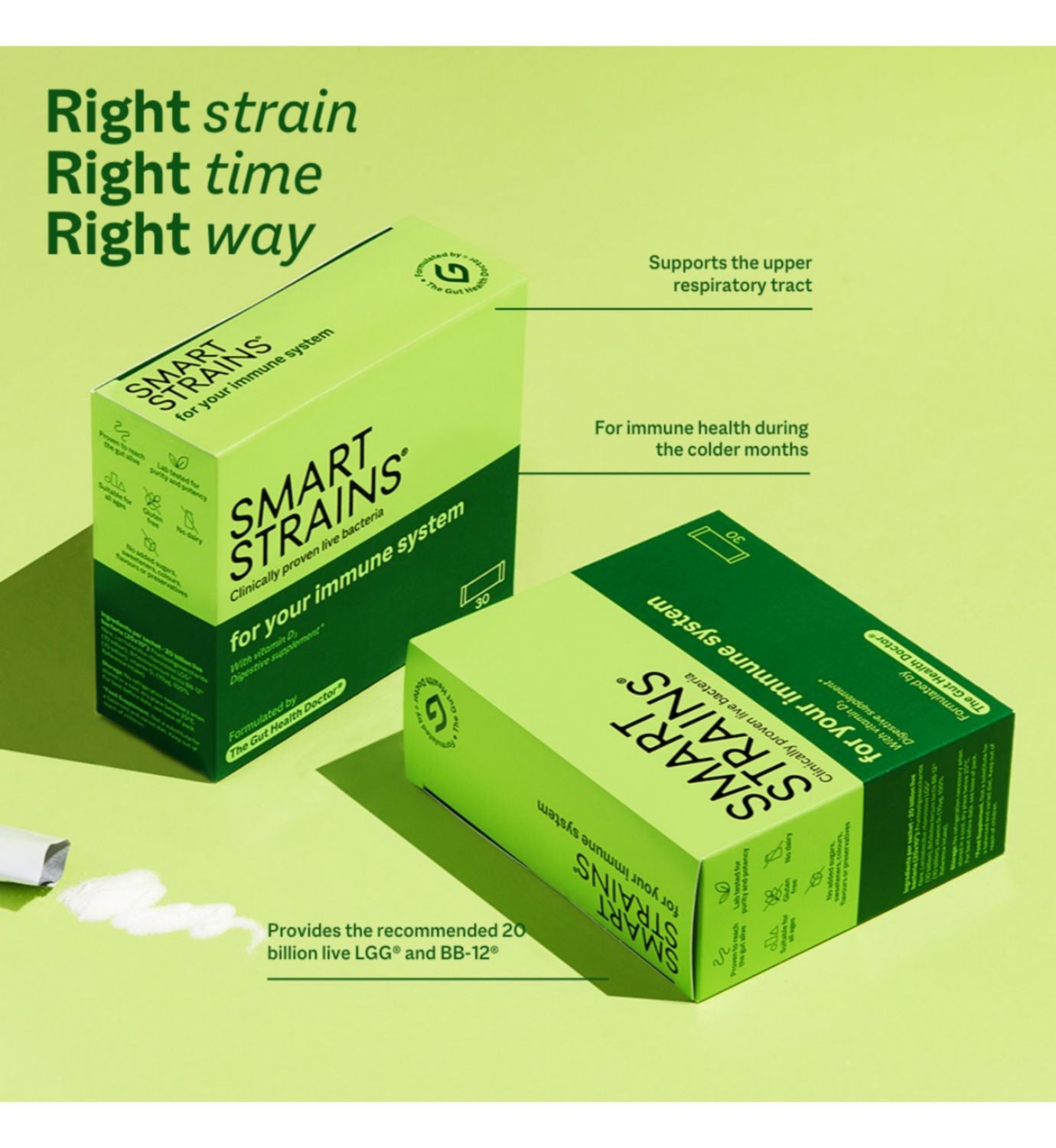 Smart Strains Probiotic Immune and Digestive 30 Sachets, imported from the UK
