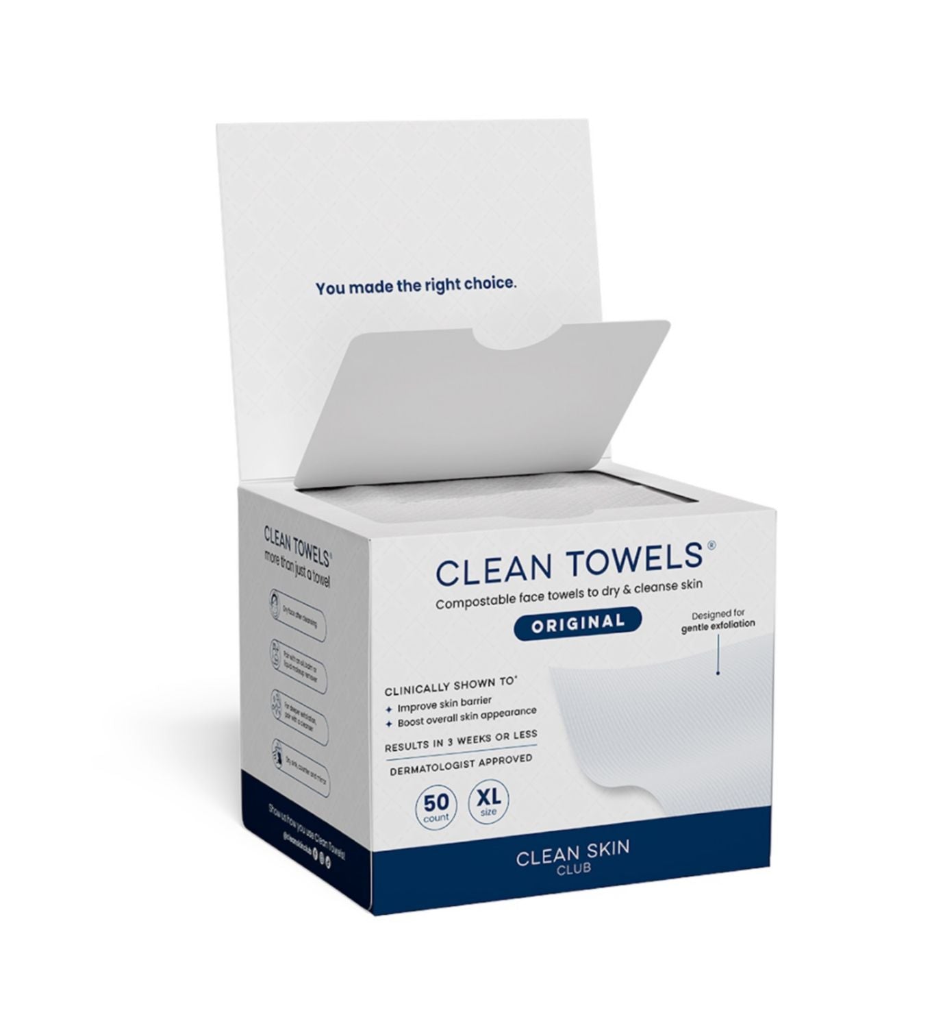 Clean Skin Club Clean Towels Original 50ct (British brand)