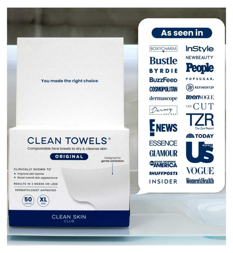 Clean Skin Club Clean Towels Original 50ct (British brand)