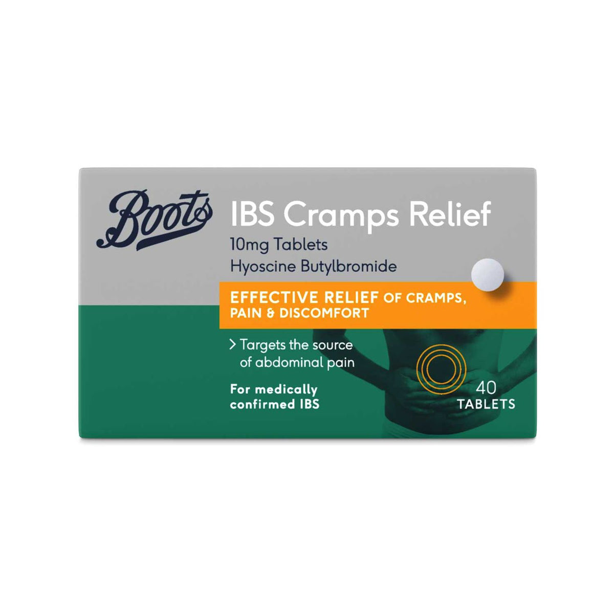 Boots IBS Cramps Relief 10mg tablets 40 pack, UK version