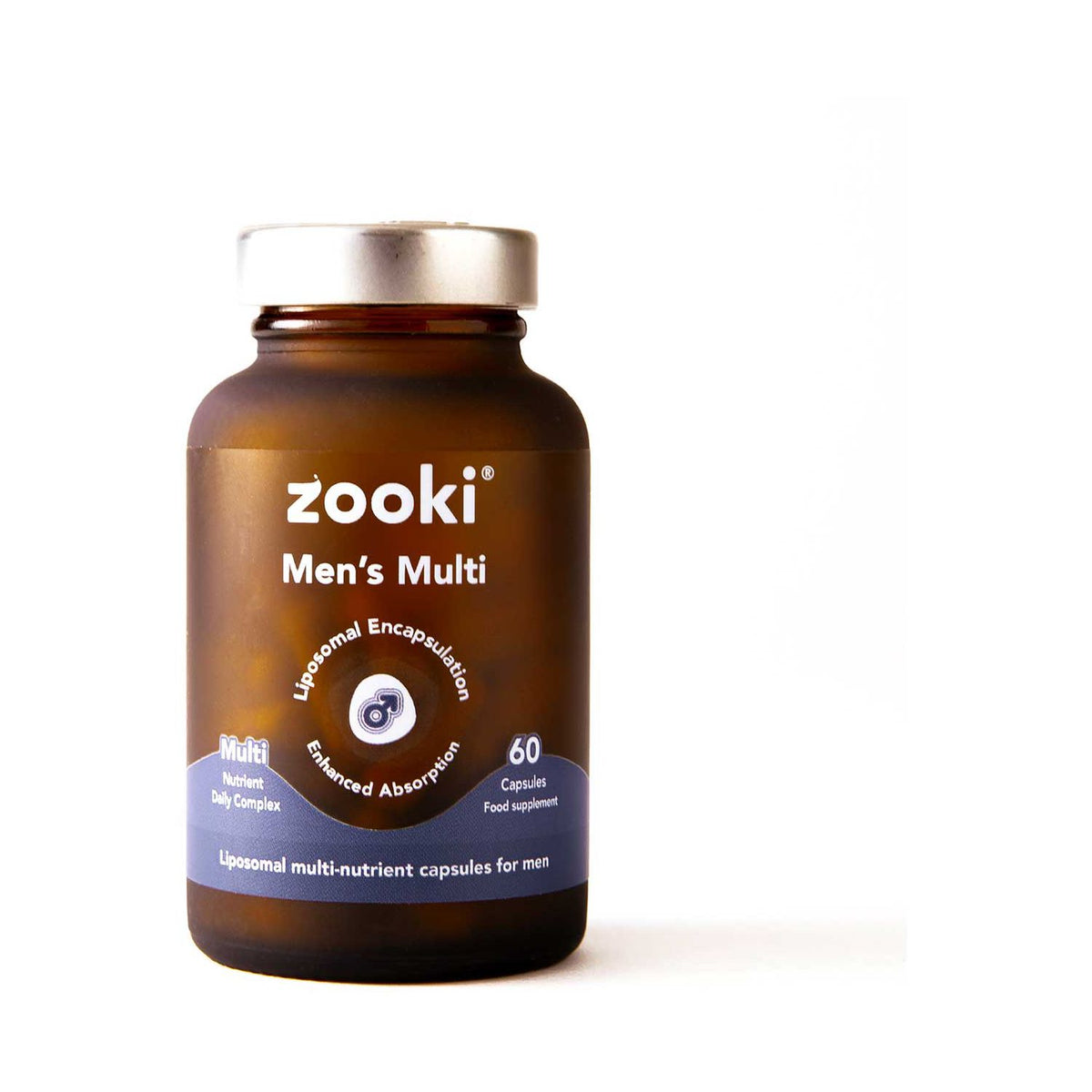 Zooki men's multivitamin capsules 30-day supply, imported from the UK