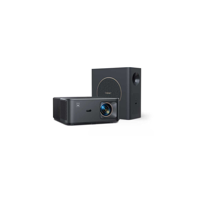 Yaber K2s Pro projector with subwoofer and JBL speakers, UK version