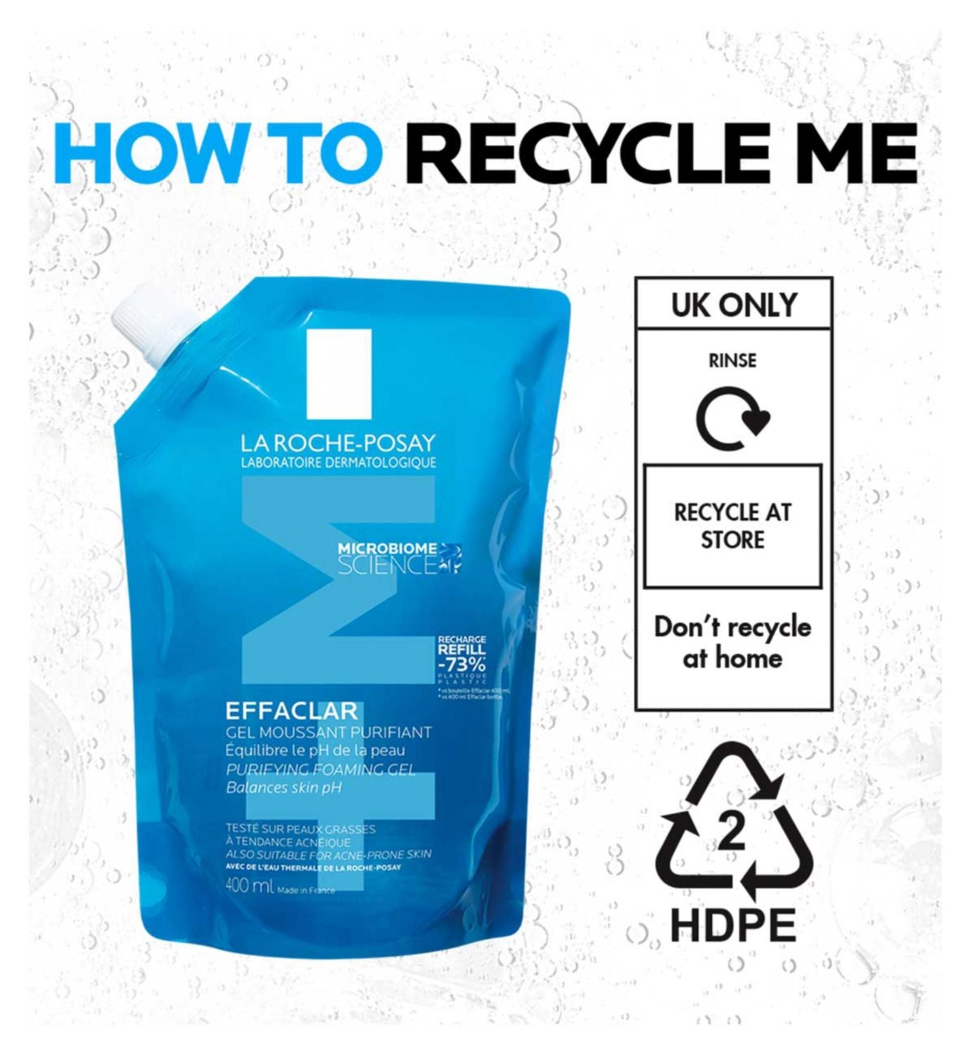 La Roche-Posay Effaclar foaming gel cleanser refill 400ml - British product
