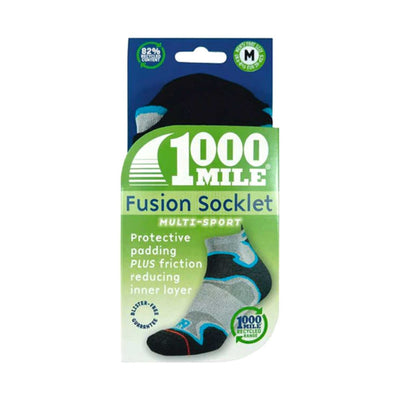 Boots 1000 Mile Fusion Running Socks Repreve Silver Kingfisher Small- Buy online at McGrocer