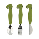 Trixie silicone cutlery set Mr Dino, baby cutlery (British brand)