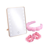 Sensio LED mirror gift set with headband and scrunchies - British product