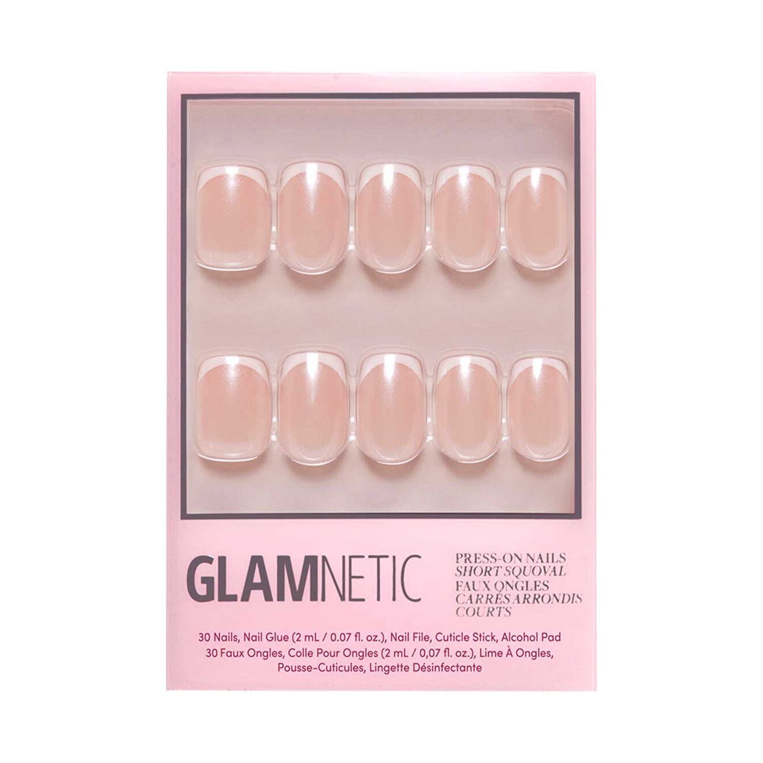 Glamnetic press on nail kit French tip La Perle 30s, UK version