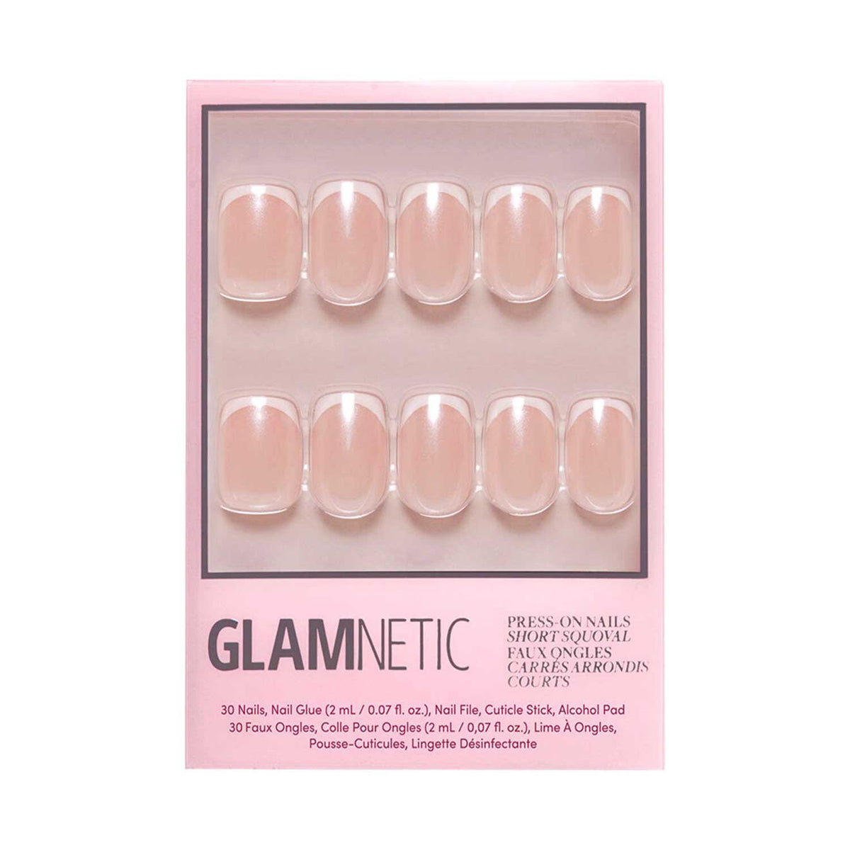 Glamnetic press on nail kit French tip La Perle 30s, UK version