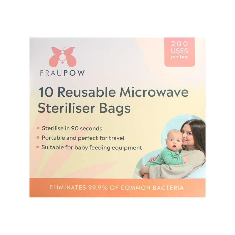 Fraupow microwave steriliser bags pack of 10 (British brand)