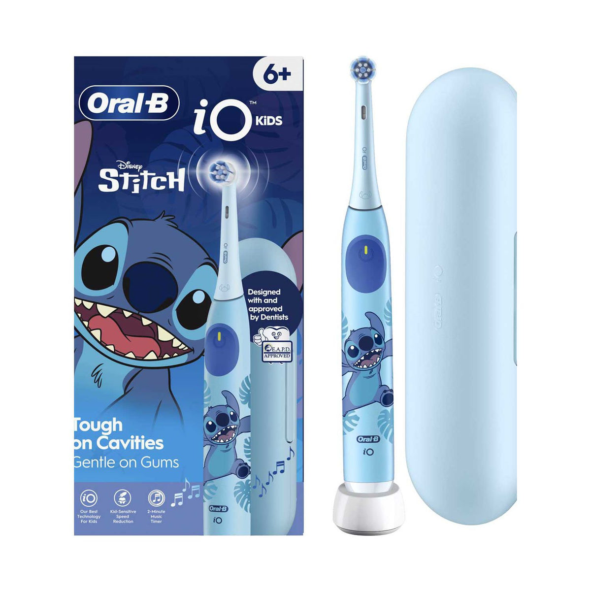 Oral-B iO Kids Disney Stitch electric toothbrush with travel case (British brand)