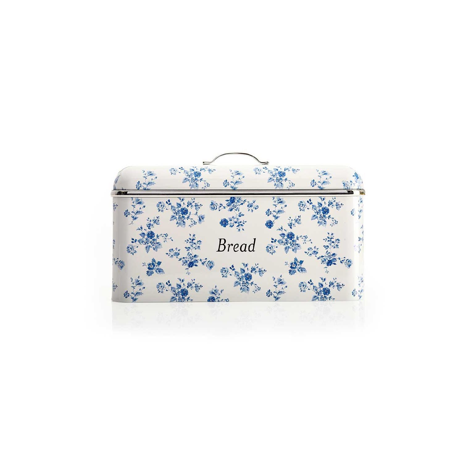 Laura Ashley bread bin China Rose print stainless steel, UK version