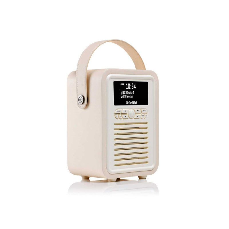 VQ Retro Mini DAB radio cream, imported from the UK