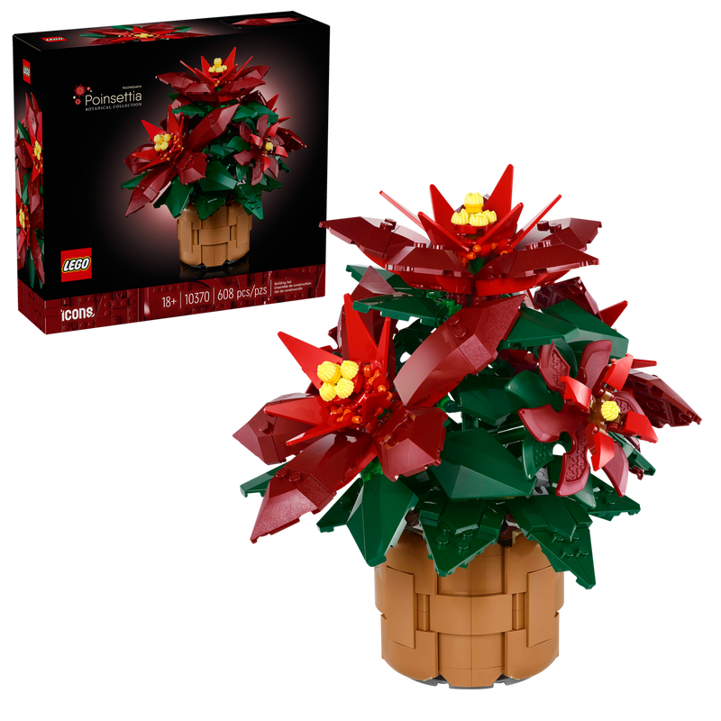 LEGO Poinsettia plant model 608 pieces, imported from the UK