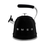 Smeg whistling kettle black 2.3 litre, imported from the UK