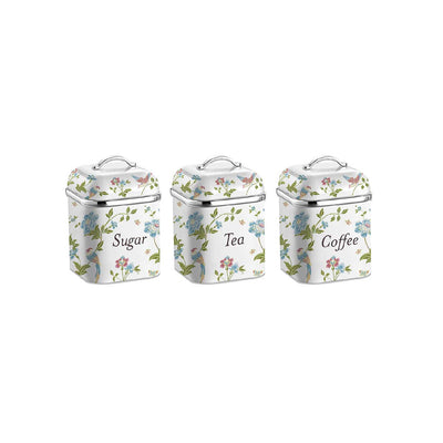 Boots Laura Ashley Elveden White Tea, Coffee and Sugar Canister Set- Buy online at McGrocer