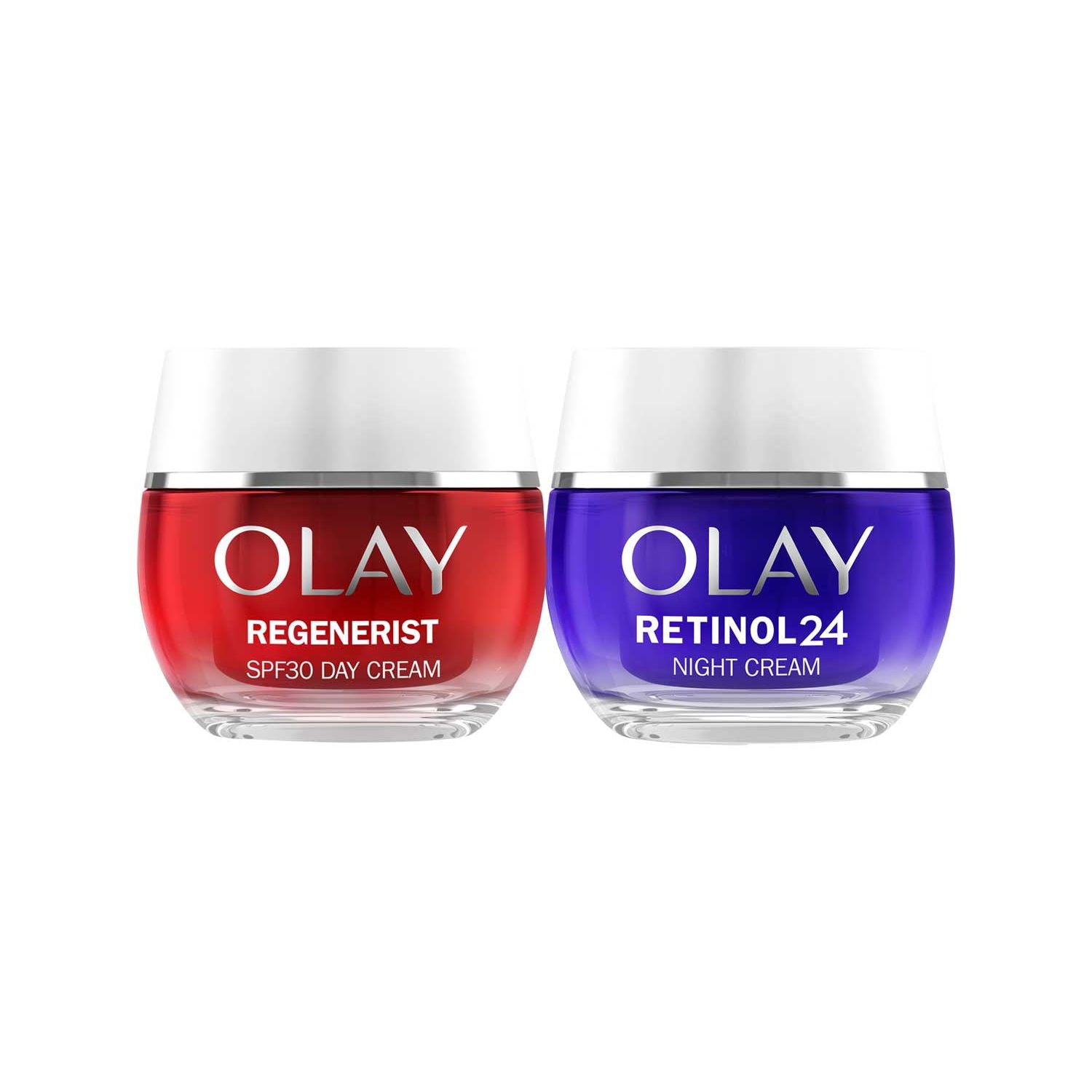 Olay Regenerist face cream bundle SPF30 day and retinol night cream 50ml each, imported from the UK