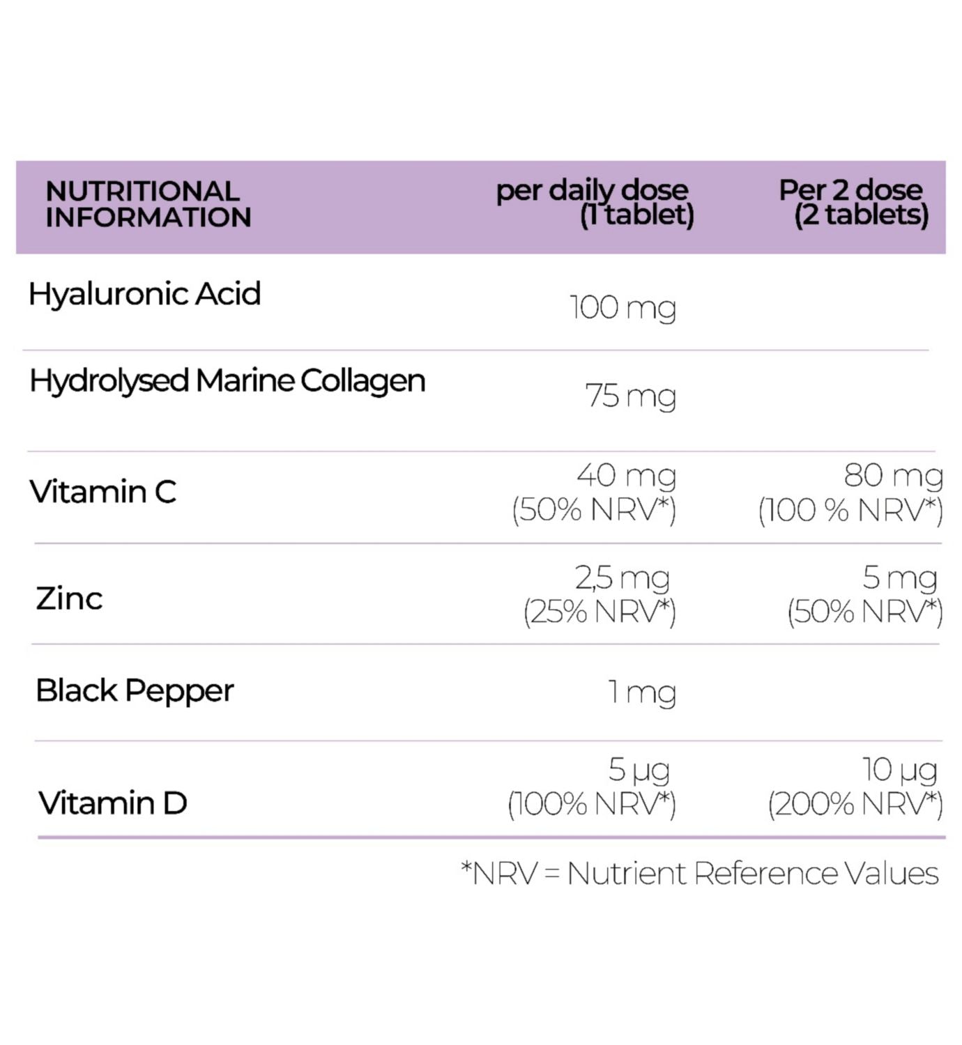 Gold Collagen hyaluronic formula tablets 90 tablets, imported from the UK